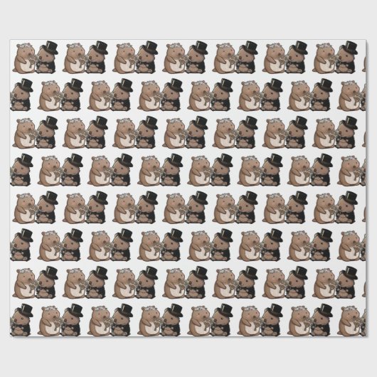 Wombat Wedding Cadeaupapier (Vlak)