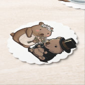 Wombat Wedding Kartonnen Onderzetters (Gekanteld)