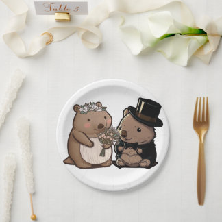 Wombat Wedding Papieren Bordje