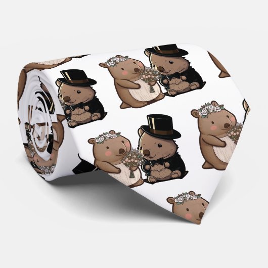 Wombat Wedding Stropdas (Opgerold)
