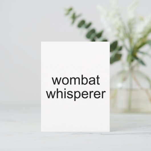 wombat whisper briefkaart (Staand voorkant)
