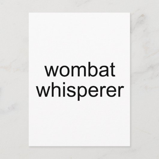 wombat whisper briefkaart (Voorkant)