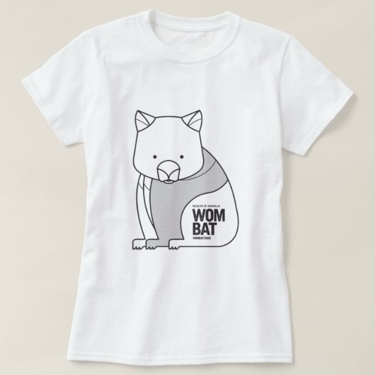 Wombat, Wildlife of Australia T-shirt (Design voorkant)