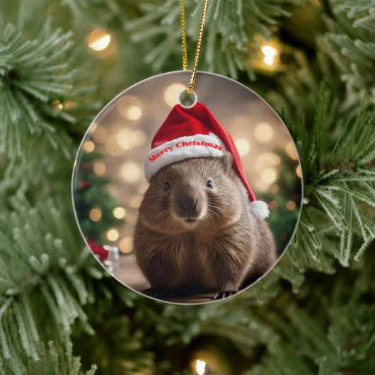 Wombat Wonderland: een gezellige kerstavond Keramisch Ornament (Boom)