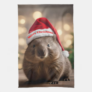Wombat Wonderland: een gezellige kerstavond Theedoek