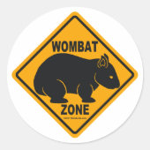Wombat Zone Sign Ronde Sticker (Voorkant)