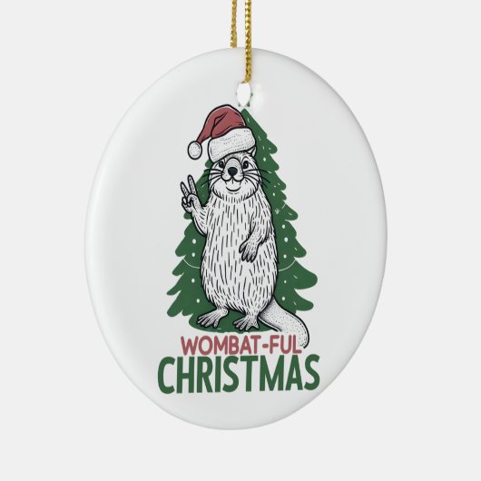 Wombatful Christmas Keramisch Ornament (Rechts)