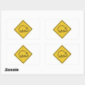 Wombats Crossing, verkeerswaarschuwingsteken, Aust Rechthoekige Sticker (Vel)