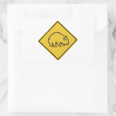 Wombats Crossing, verkeerswaarschuwingsteken, Aust Rechthoekige Sticker (Tas)