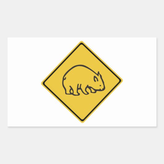 Wombats Crossing, verkeerswaarschuwingsteken, Aust Rechthoekige Sticker (Voorkant)