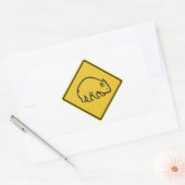 Wombats Crossing, verkeerswaarschuwingsteken, Aust Rechthoekige Sticker (Envelop)