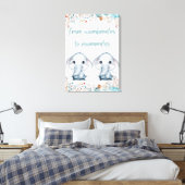 Wombmates to Roommates Elephant Nursery Wall Art Canvas Afdruk (Insitu (Slaapkamer))