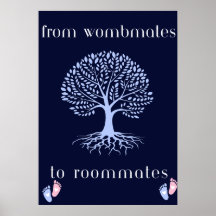 Wombmates to Roommates Nursery Poster