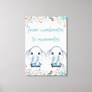 Wombmates to Roommates Nursery Wall Art Canvas Afdruk