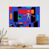 Wombo vaker wel dan niet surrealisme poster (Keuken)