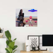 Wombo Versus de Catwoman van Blue Alpha VII Art Poster (Thuiskantoor)