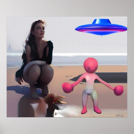 Wombo Versus de Catwoman van Blue Alpha VII Art Poster (Voorkant)