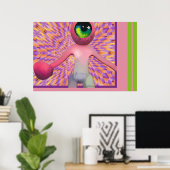 Wombo ziet de Lichte Pop Surrealisme Poster (Thuiskantoor)