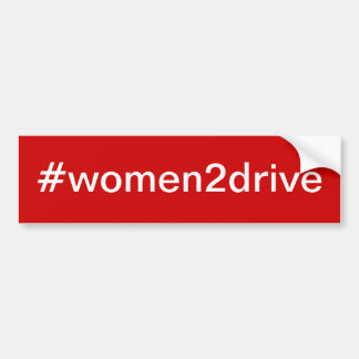 #women2drive rood/wit bumpersticker