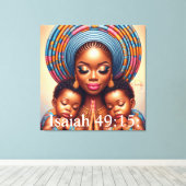 Women and child Isaiah 49:15: Canvas Afdruk (Insitu (Houten vloer))