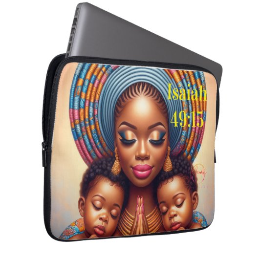 Women and child Isaiah 49:15: Laptop Sleeve (Voorkant Rechts)