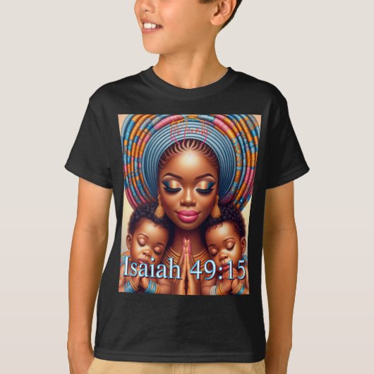 Women and child Isaiah 49:15: T-shirt (Voorkant)
