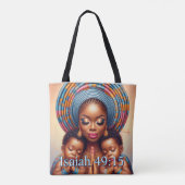 Women and child Isaiah 49:15: Tote Bag (Achterkant)