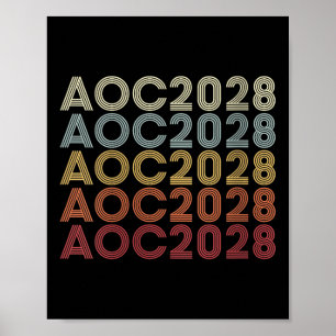 Women AOC 2028 AOC 2028 voor President AOC 28 E Poster