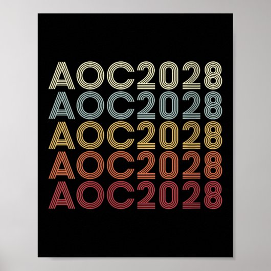 Women AOC 2028 AOC 2028 voor President AOC 28 E Poster (Voorkant)