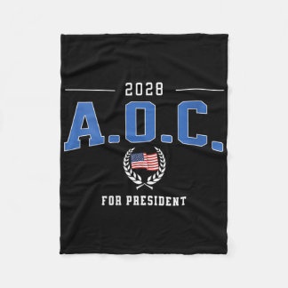 Women AOC 2028 voor President Alexandria Ocasio-Co Fleece Deken