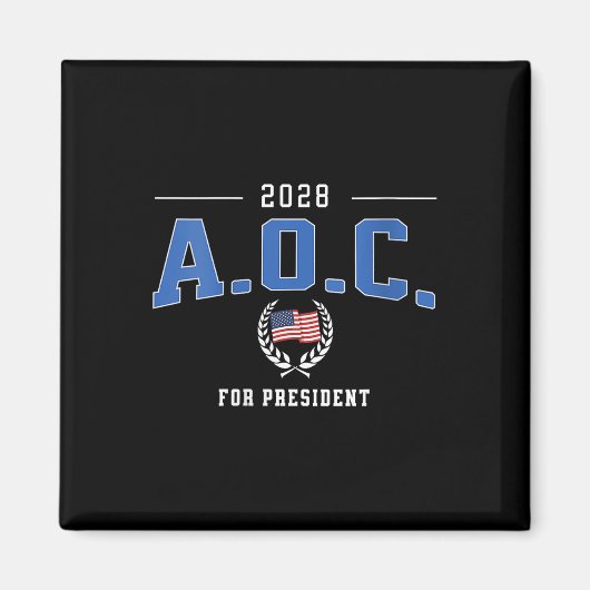 Women AOC 2028 voor President Alexandria Ocasio-Co Magneet (Voorkant)