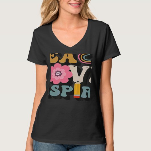 Women Back To School Teach Love Inspire female Tea T-shirt (Voorkant)