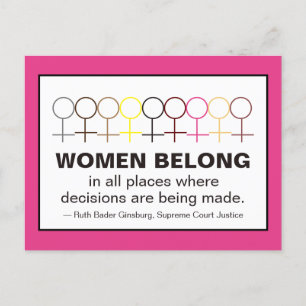Women Belong Justice Ruth Bader Ginsburg RBG Quote Briefkaart