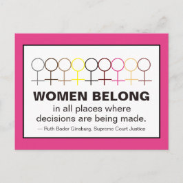 Women Belong Justice Ruth Bader Ginsburg RBG Quote Briefkaart