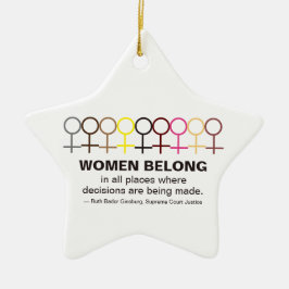 Women Belong Justice Ruth Bader Ginsburg RBG Quote Keramisch Ornament