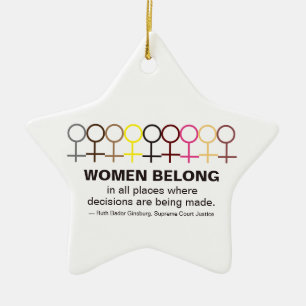 Women Belong Justice Ruth Bader Ginsburg RBG Quote Keramisch Ornament