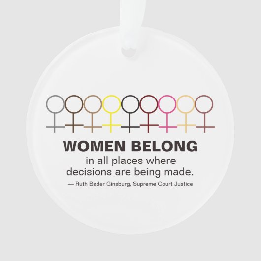 Women Belong Justice Ruth Bader Ginsburg RBG Quote Ornament (voorkant)
