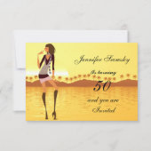 Women Birthday Party gold Kaart (Voorkant)