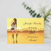 Women Birthday Party gold Kaart (Staand voorkant)