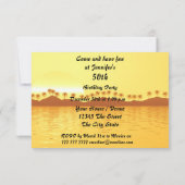 Women Birthday Party gold Kaart (Achterkant)