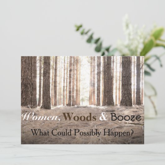 "Women Bossen Booze" Bachelorette Party Invitation Kaart (Staand voorkant)