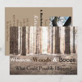 "Women Bossen Booze" Bachelorette Party Invitation Kaart (Voorkant / Achterkant)