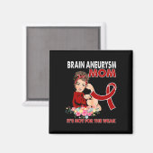 Women Brain Aneurysm Awareness Ribbon Magneet (Voorkant / Achterkant)