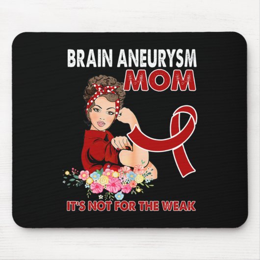 Women Brain Aneurysm Awareness Ribbon Muismat (Voorkant)