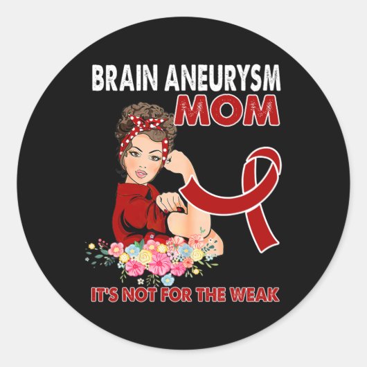 Women Brain Aneurysm Awareness Ribbon Ronde Sticker (Voorkant)