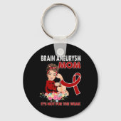 Women Brain Aneurysm Awareness Ribbon Sleutelhanger (Voorkant)