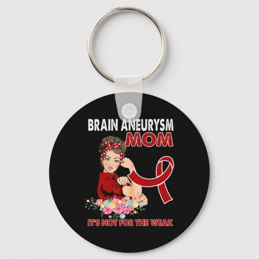 Women Brain Aneurysm Awareness Ribbon Sleutelhanger (Voorkant)