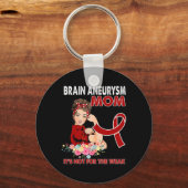 Women Brain Aneurysm Awareness Ribbon Sleutelhanger (Voorkant)