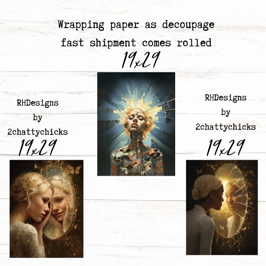 Women Broken But Made Whole Wrapping Decoupage Inpakpapier Vel