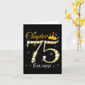 Women Chapter 75 Fabulous Est 1951 75th Birthday Q Kaart (Gele Bloem)
